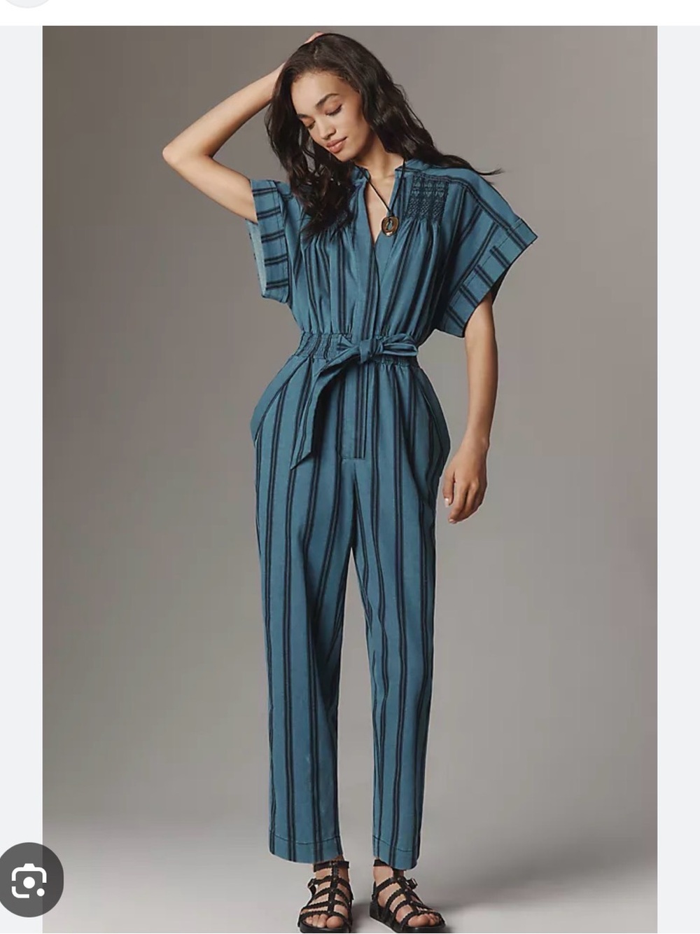 Hope for Flowers by Tracy Reese Striped Blue Jumpsuit Anthropologie NWT